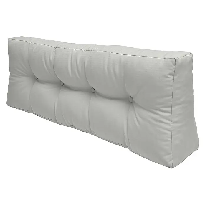 Beautissu Sitzauflage ECO Elements - Europalette, 1 Stk., Polyester, Hellgrau - Hellgraues, rechteckiges, getuftetes Outdoor-Kissen mit feiner Streifenstruktur.