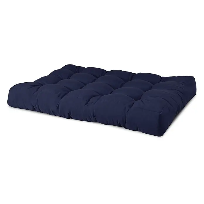 Beautissu Sitzauflage Eco Style - Europalette, 2 Stk., Polyester, Dunkelblau - Marineblauer getufteter Bodenkissen mit weichen Sektionen für bequemes Sitzen.