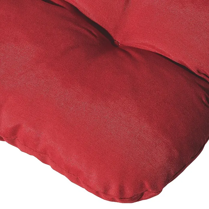 Beautissu Sitzauflage Flair HL - Hochlehner, 1 Stk., L x B x H: 120 x 50 x 8 cm, Polyester, Rot - Nahaufnahme eines roten Stoffkissens mit sichtbarer Textur und Steppung.