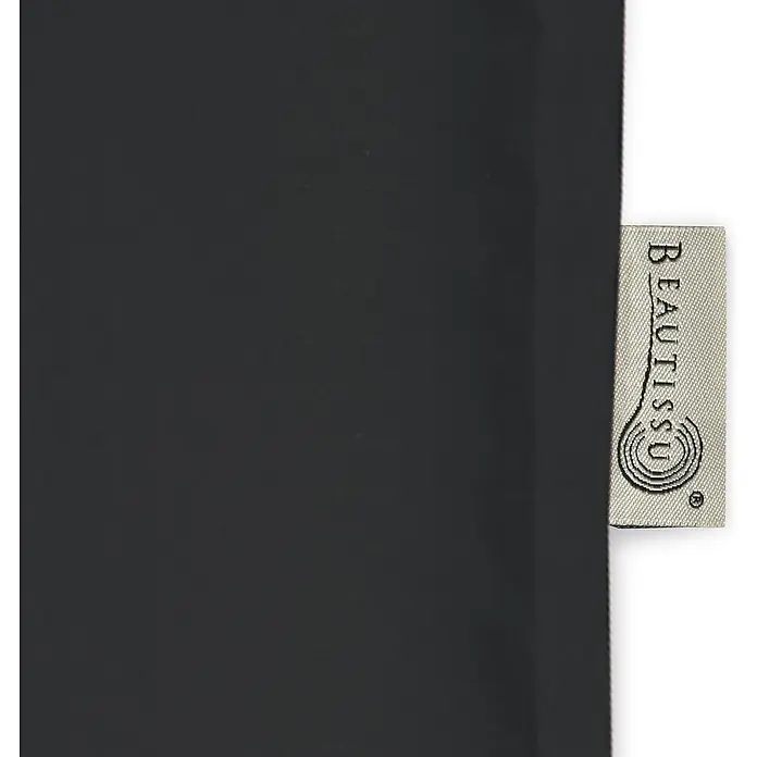Beautissu Sitzauflage Base HL - Hochlehner, 2 Stk., L x B x H: 120 x 50 x 6 cm, Polyester, Graphitgrau - Dunkelgrauer Stoff mit einem beigen gewebten 'BEAUTISSU'-Markenetikett an der Seite.