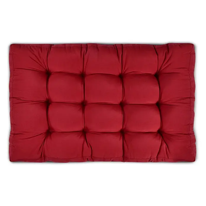 Beautissu Sitzauflage Eco Style - Europalette, 1 Stk., Polyester, Rot - Rotes, getuftetes Sitzkissen aus weichem Stoff.