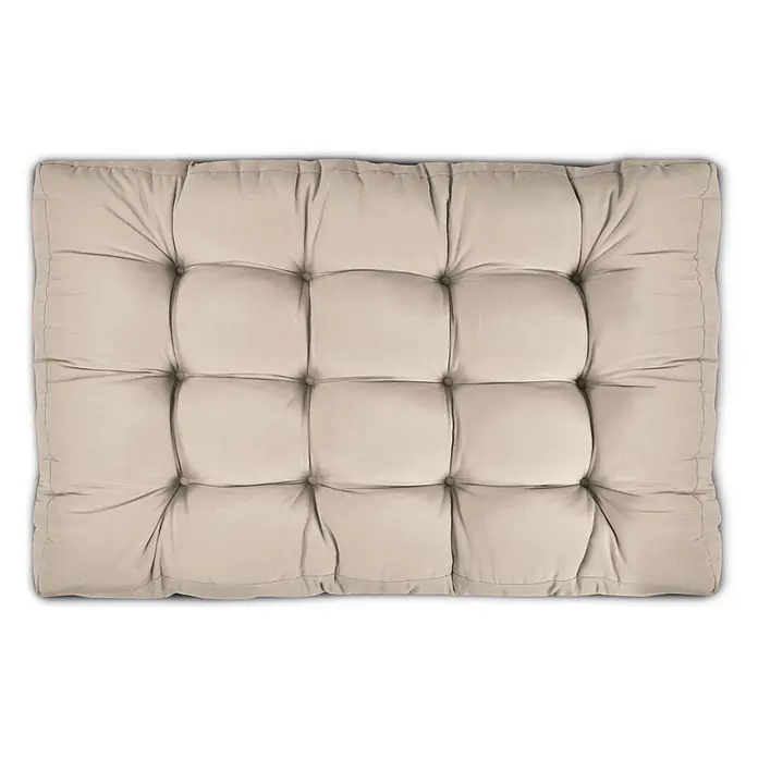 Beautissu Sitzauflage Eco Style - Europalette, 1 Stk., Polyester, Beige - Hellbeiges, getuftetes Stoffkissen, ideal für Sitzkomfort.