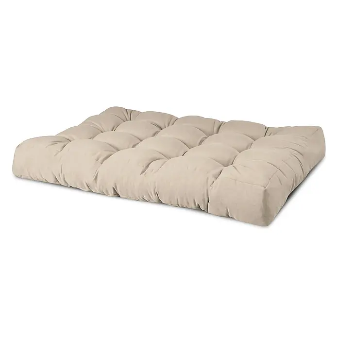 Beautissu Sitzauflage Eco Style - Europalette, 1 Stk., Polyester, Beige - Beiges getuftetes Bodenkissen.