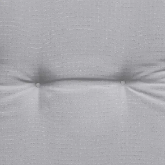 Beautissu Sitzauflage Base NL - Niederlehner, 6 Stk., L x B x H: 100 x 50 x 6 cm, Polyester, Hellgrau - Hellgraues getuftetes Kissen mit zwei zentralen Knöpfen, die tiefe Falten erzeugen.