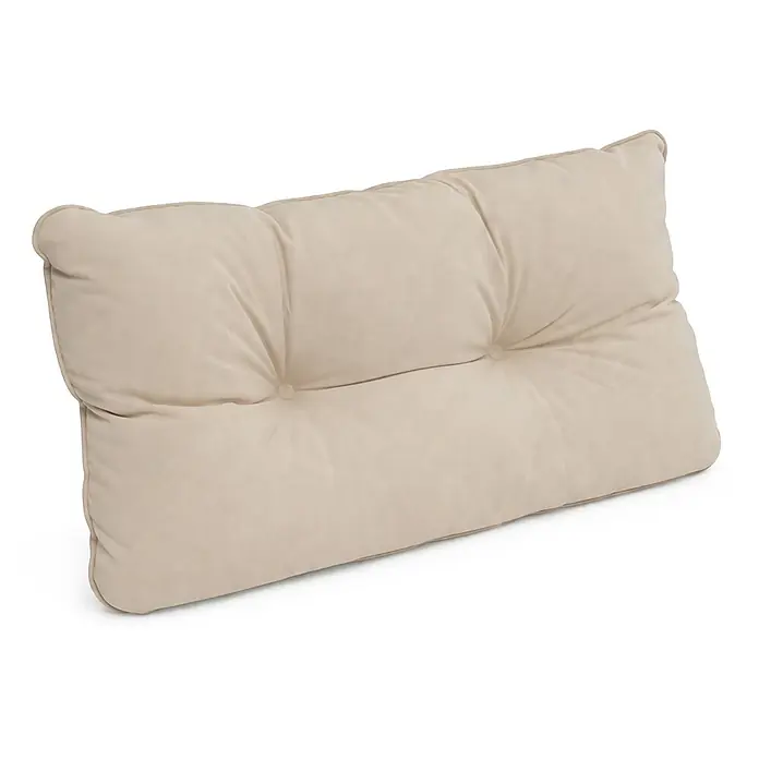 Beautissu Sitzauflage Flair LK - Outdoor Lounge, 1 Stk., L x B x H: 50 x 40 x 12 cm, Polyester, Natur - Hellbeiges, rechteckiges Kissen mit Knopfheftung aus weichem Stoff.