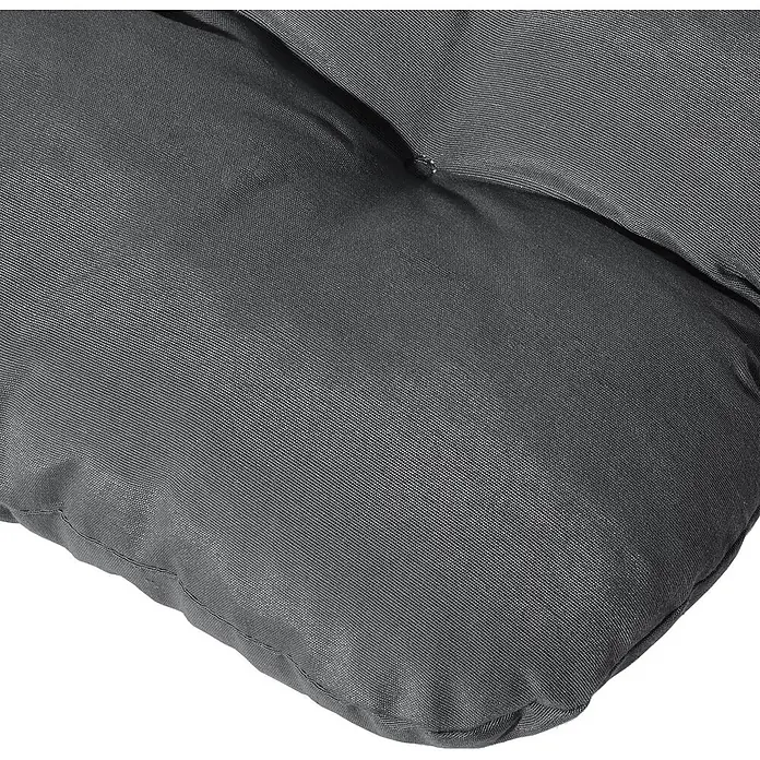 Beautissu Sitzauflage Flair NL - Niederlehner, 2 Stk., Polyester, Graphitgrau - Dunkelgraues Outdoor-Kissen mit sichtbarer Webstruktur und Steppdetail.