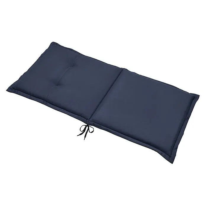 Beautissu Sitzauflage Loft NL - Niederlehner, 6 Stk., L x B x H: 60 x 8 x 40 cm, Polyester, Dunkelblau - dunkelblaues getuftetes Outdoor-Kissen mit Bändern.