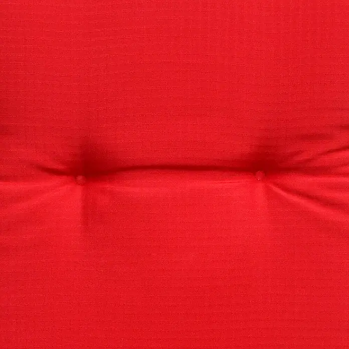 Beautissu Sitzauflage Base NL - Niederlehner, 6 Stk., Polyester, Rot - Roter gepolsterter Stoff mit zwei Knopfheftungen, die eine zentrale Falte bilden. Weiches, strukturiertes Material.