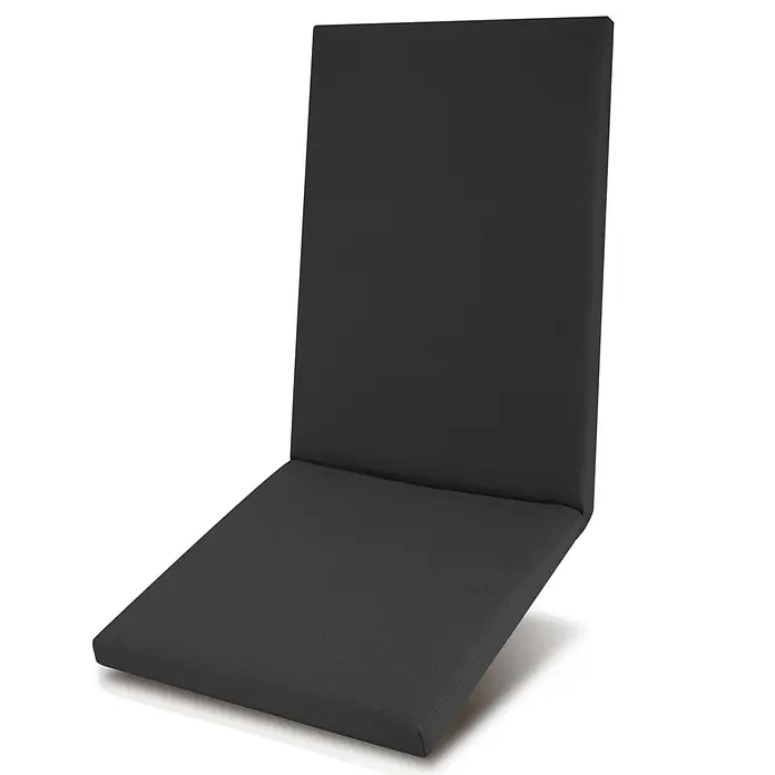 Beautissu Sitzauflage QD-HL - Hochlehner, 1 Stk., Polyester, Anthrazit - Dunkelgraues Stuhlkissen mit verbundener Sitz- und Rückenlehne.
