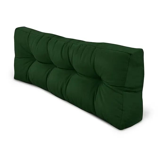 Beautissu Sitzauflage Eco Style - Europalette, 1 Stk., L x B x H: 120 x 40 x 10 cm, Polyester, Dunkelgrün - Dunkelgrünes getuftetes Rückenpolster.