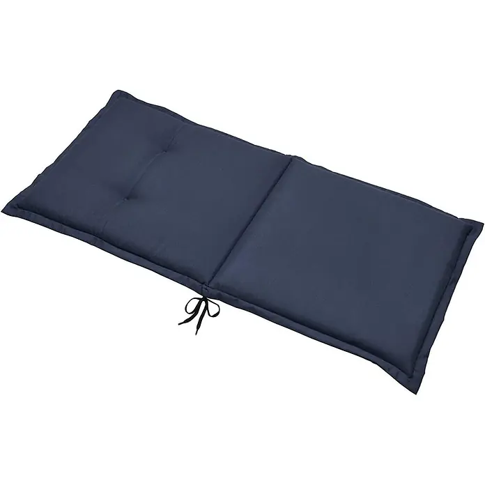 Beautissu Sitzauflage Loft Nl - Niederlehner, 8 Stk., L x B x H: 100 x 50 x 6 cm, Polyester, Dunkelblau - Dunkelblaues, segmentiertes Outdoor-Liegestuhlkissen mit Steppung und Bindebändern.