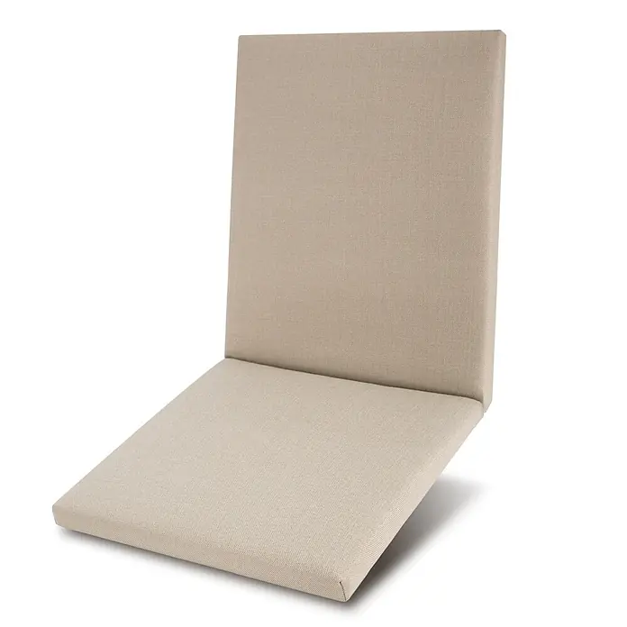 Beautissu Sitzauflage QD-NL - Niederlehner, 1 Stk., L x B x H: 105 x 48 x 5 cm, Polyester, Beige - Helle beige zweiteilige Stuhlkissen mit gewebter Stofftextur für Sitz und Rückenlehne.