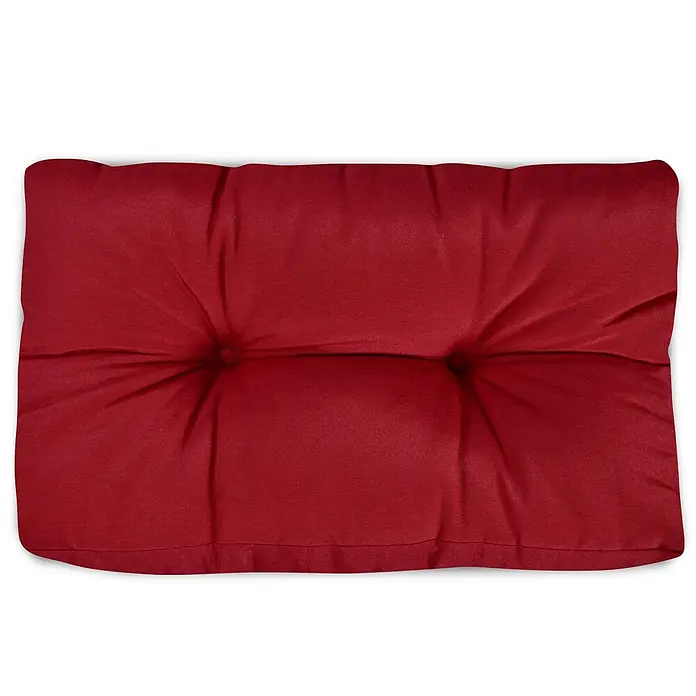 Beautissu Sitzauflage Eco Style - Europalette, 2 Stk., Polyester, Rot - Rotes getuftetes Kissen.