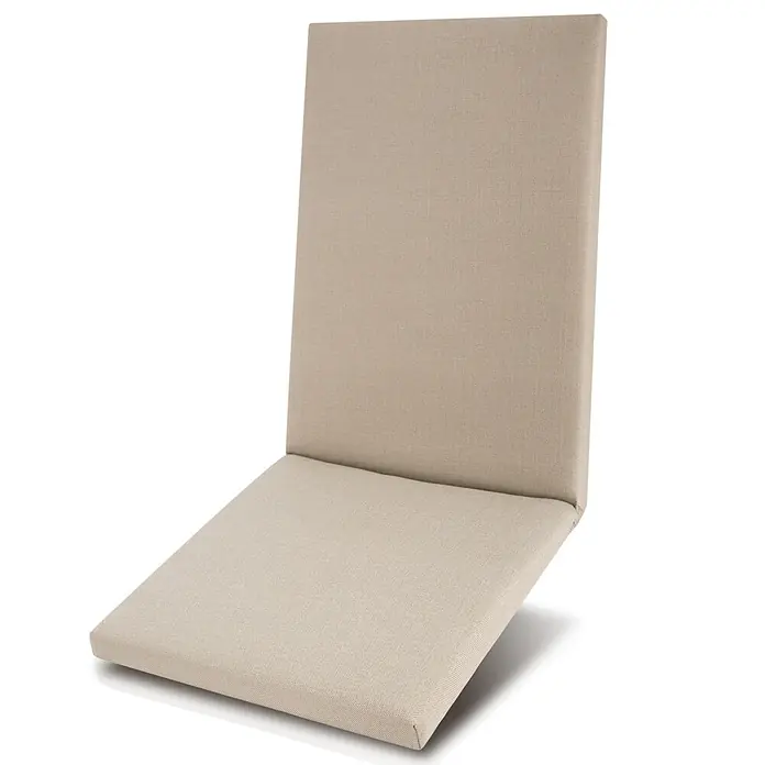 Beautissu Sitzauflage QD-HL - Hochlehner, 1 Stk., Polyester, Beige - Helles beiges, gewebtes zweiteiliges Stuhlkissen mit Sitz- und Rückenlehne.