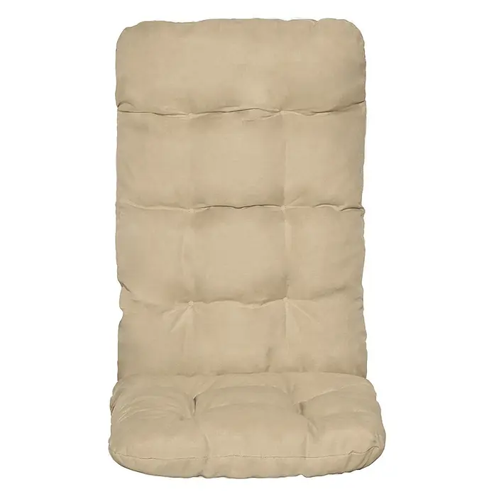 Beautissu Sitzauflage Flair HL - Hochlehner, 2 Stk., L x B x H: 120 x 50 x 8 cm, Polyester, Natur - Beiges, getuftetes Stuhlkissen aus Stoff mit segmentierter Rückenlehne und Sitzfläche.