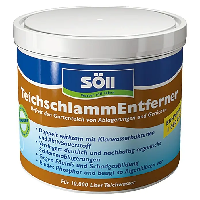 Söll Teichschlammentferner - 500 g - Bild eines TeichschlammEntferner-Produkts von Söll, das für klares Teichwasser und die Reduzierung von Ablagerungen entwickelt wurde.
