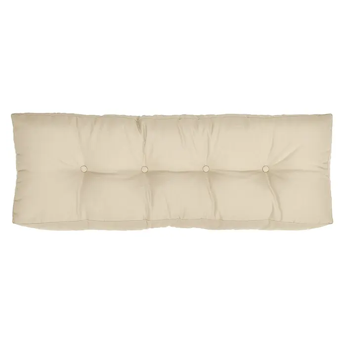 Beautissu Sitzauflage ECO Elements - Europalette, 1 Stk., Polyester, Natur - Hellbeiges, rechteckiges Sitzkissen mit Knopfheftung.