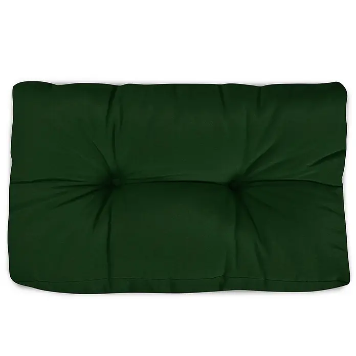 Beautissu Sitzauflage Eco Style - Europalette, 2 Stk., L x B x H: 120 x 40 x 10 cm, Polyester, Dunkelgrün - Dunkelgrünes, rechteckiges getuftetes Kissen, ideal für Sitzkomfort.