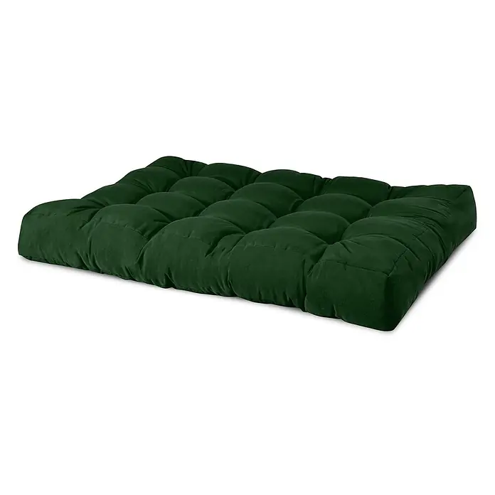 Beautissu Sitzauflage Eco Style - Europalette, 1 Stk., Polyester, Dunkelgrün - Dunkelgrünes getuftetes Bodenkissen aus weichem Stoff.