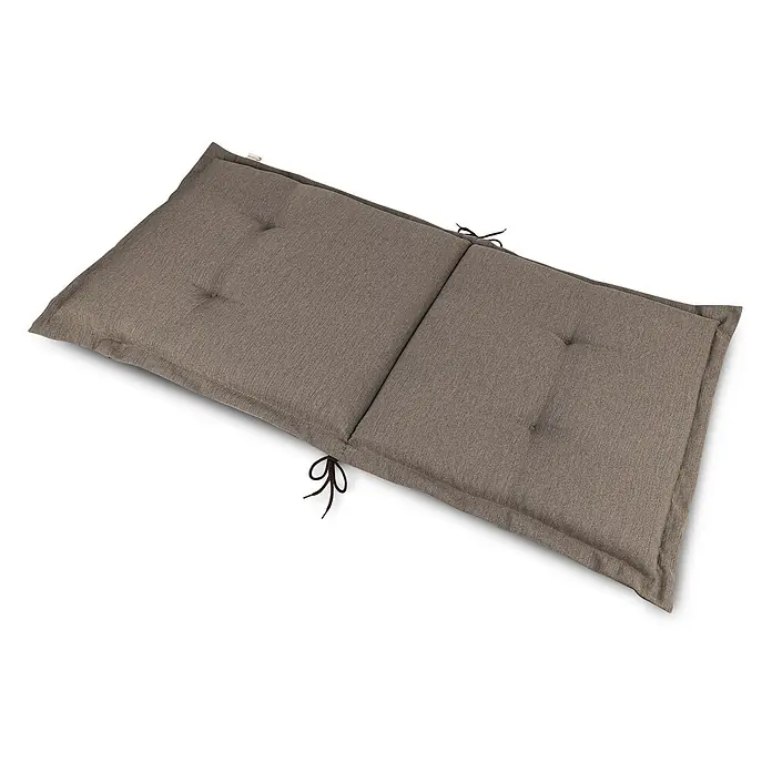 Beautissu Sitzauflage HighLux NL - Niederlehner, 4 Stk., Polyester, Taupe - Taupe faltbares Outdoor-Kissen mit Tufting-Knöpfen und Bändern.
