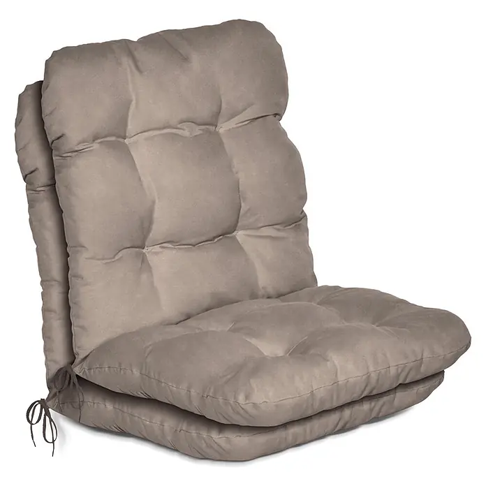 Beautissu Sitzauflage Flair - Niederlehner, 2 Stk., L x B x H: 100 x 50 x 8 cm, Polyester, Taupe - Faltbares, getuftetes hellbraunes Bodenkissen oder Stuhl mit seitlichen Bändern.