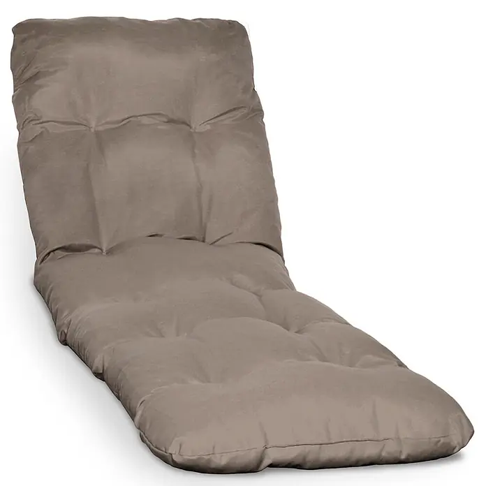 Beautissu Liegenauflage Flair RL - Rollliege, 1 Stk., L x B x H: 190 x 60 x 8 cm, Polyester, Taupe - Gepolstertes, getuftetes taupefarbenes Liegestuhlkissen.