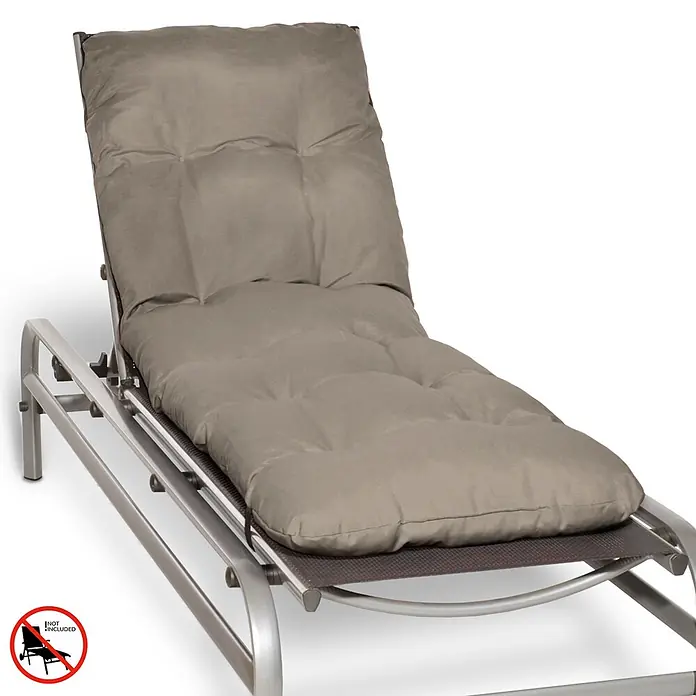 Beautissu Liegenauflage Flair RL - Rollliege, 2 Stk., L x B x H: 190 x 60 x 16 cm, Polyester, Taupe - Weiches, gestepptes graues Polsterkissen für eine Liege.