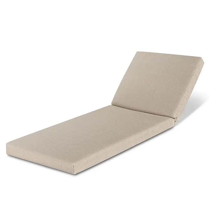 Beautissu Liegenauflage QD-RL - Rollliege, 1 Stk., L x B x H: 190 x 60 x 5 cm, Polyester, Beige - Beiges Polster für eine Gartenliege aus gewebtem Stoff mit verstellbarer Rückenlehne.