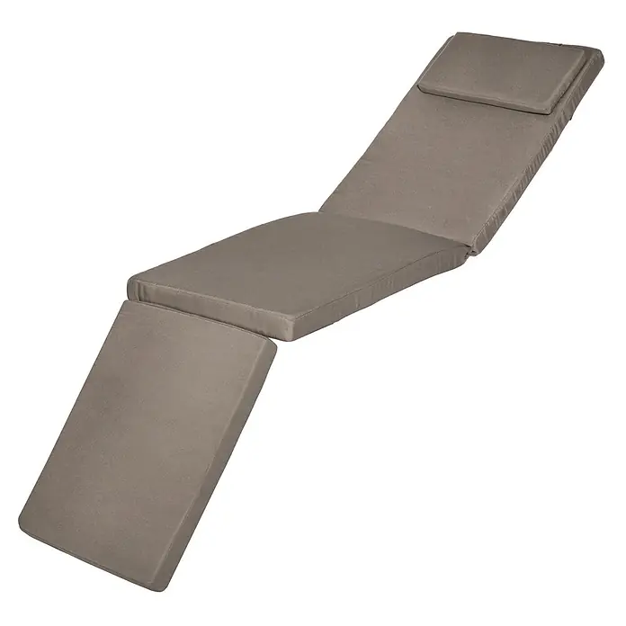 Beautissu Liegenauflage LoftLux DC - Deckchair, 1 Stk., Polyester, Taupe - Graues, mehrteiliges Liegenkissen mit integriertem Kopfteil.