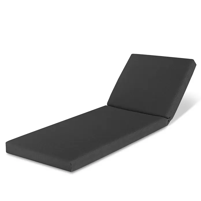 Beautissu Liegenauflage QD-RL - Rollliege, 1 Stk., L x B x H: 190 x 60 x 5 cm, Polyester, Anthrazit - Dunkelgraues Liegestuhlkissen aus strukturiertem Stoff mit verstellbarem Rückenteil.