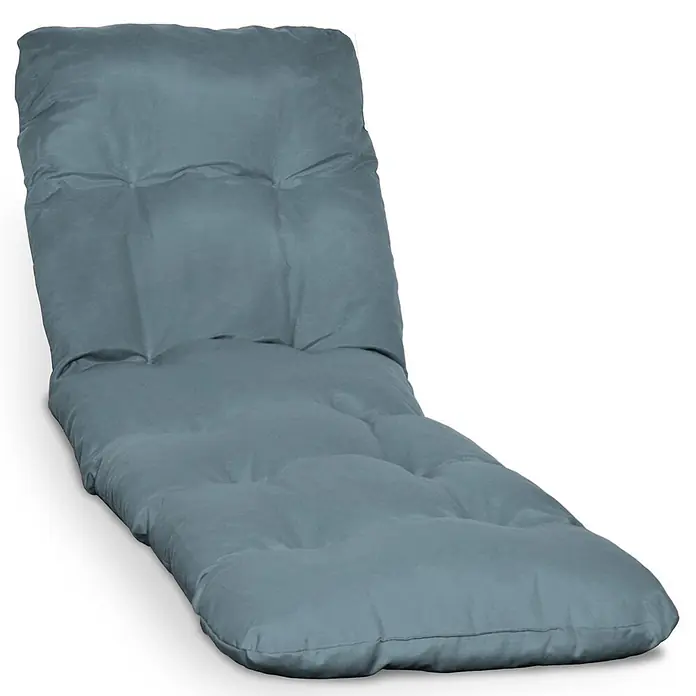 Beautissu Liegenauflage Flair RL - Rollliege, 1 Stk., L x B x H: 190 x 60 x 8 cm, Polyester, Taubenblau - Langes, gestepptes, schieferblaues Liegenkissen mit weicher Polsterung.