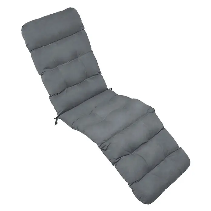 Beautissu Liegenauflage Flair DC - Deckchair, 1 Stk., L x B x H: 200 x 50 x 8 cm, Polyester, Graphitgrau - Dunkelgraues, gepolstertes Relaxliegekissen mit gestepptem Design.