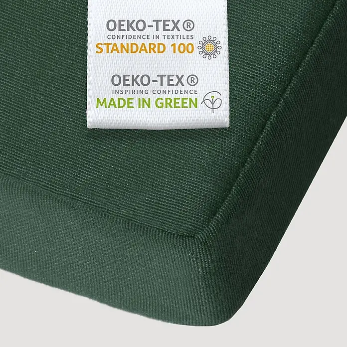 Beautissu Liegenauflage LoftLux DC - Deckchair, 2 Stk., L x B x H: 175 x 45 x 10 cm, Polyester, Dunkelgrün - Dunkelgrünes Textilprodukt mit OEKO-TEX Standard 100 und Made in Green Etiketten.