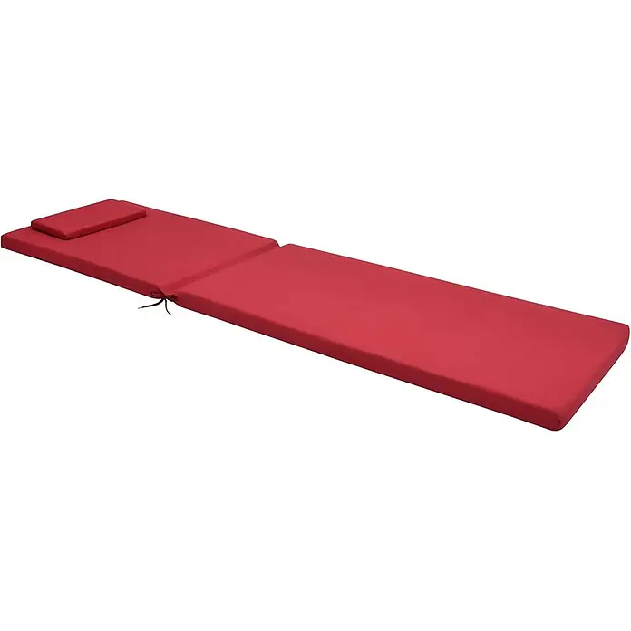 Beautissu Liegenauflage Loft RL - Rollliege, 2 Stk., Polyester, Rot - Rotes, klappbares Liegepolster mit separatem Kopfteil und Bändern.