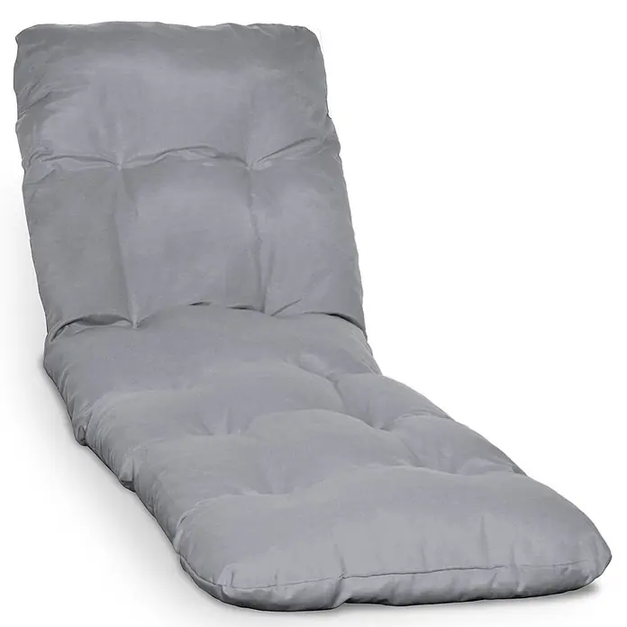 Beautissu Liegenauflage Flair RL - Rollliege, 1 Stk., Polyester, Hellgrau - Weiches, graues, gestepptes Kissen für Liegestühle.