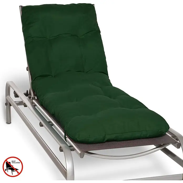 Beautissu Liegenauflage Flair RL - Rollliege, 2 Stk., L x B x H: 190 x 60 x 16 cm, Polyester, Dunkelgrün - Dunkelgrünes getuftetes Polster für Gartenliegen.