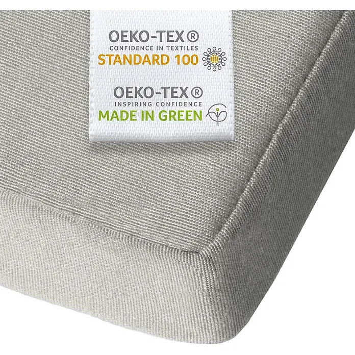 Beautissu Liegenauflage LoftLux DC - Deckchair, 2 Stk., L x B x H: 175 x 45 x 10 cm, Polyester, Hellgrau - Hellgraue Textilecke mit OEKO-TEX Standard 100 und Made in Green Etiketten.
