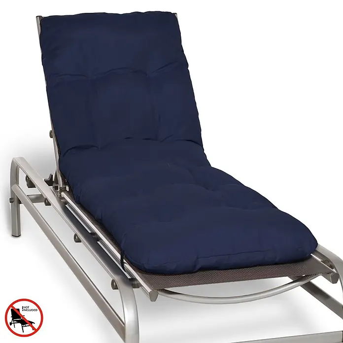 Beautissu Liegenauflage Flair RL - Rollliege, 1 Stk., L x B x H: 190 x 60 x 8 cm, Polyester, Dunkelblau - Marineblaues gestepptes Outdoor-Liegenkissen.