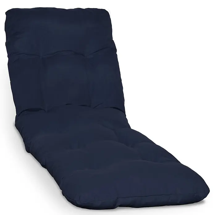 Beautissu Liegenauflage Flair RL - Rollliege, 1 Stk., L x B x H: 190 x 60 x 8 cm, Polyester, Dunkelblau - Marineblauer gesteppter Outdoor-Liegekissen, lang und gepolstert für Komfort.