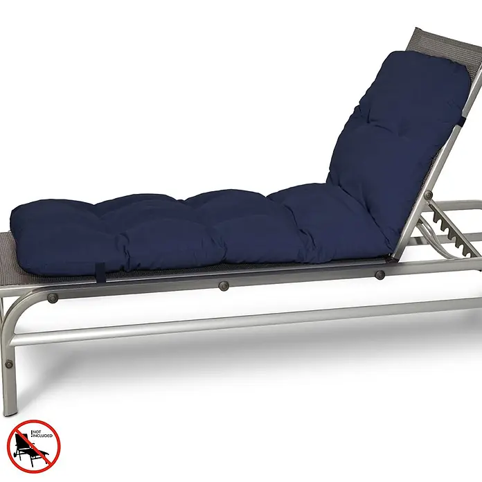 Beautissu Liegenauflage Flair RL - Rollliege, 1 Stk., L x B x H: 190 x 60 x 8 cm, Polyester, Dunkelblau - Dunkelblaues, gestepptes Outdoor-Kissen für eine Liege.