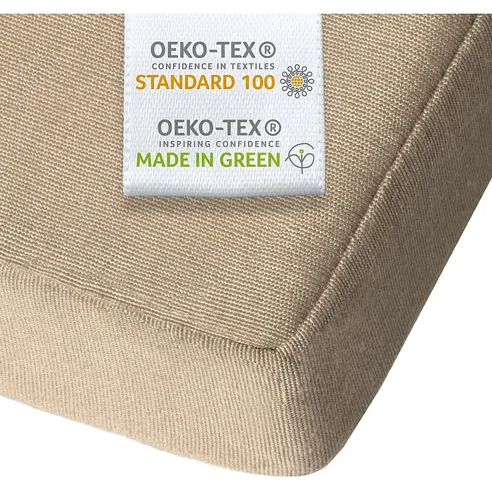 Beautissu Liegenauflage LoftLux DC - Deckchair, 2 Stk., Polyester, Natur - Beigefarbene Textilecke mit OEKO-TEX STANDARD 100 und MADE IN GREEN Etiketten.