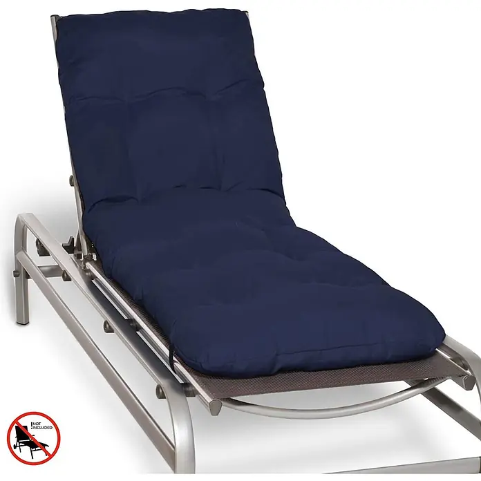 Beautissu Liegenauflage Flair RL - Rollliege, 2 Stk., Polyester, Dunkelblau - Gepolstertes, dunkelblaues, gestepptes Gartenliegenpolster für den Außenbereich.
