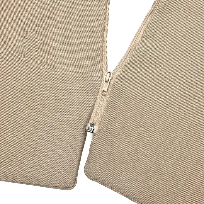 Beautissu Liegenauflage LoftLux DC - Deckchair, 2 Stk., Polyester, Natur - Zwei beige Stoffteile mit Reißverschluss.