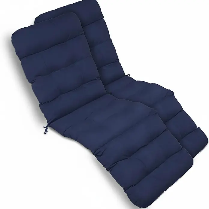 Beautissu Liegenauflage Flair DC - Deckchair, 2 Stk., Polyester, dunkelblau - Zwei dunkelblaue, gesteppte Liegestuhlauflagen mit Bändern zur Befestigung.