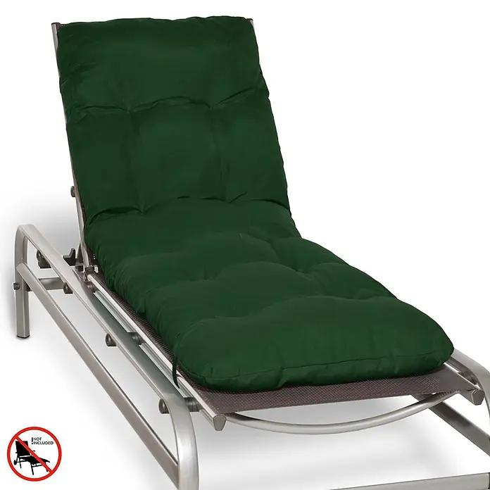 Beautissu Liegenauflage Flair RL - Rollliege, 1 Stk., Polyester, Dunkelgrün - Dunkelgrünes getuftetes Kissen, gepolstert für eine Sonnenliege.