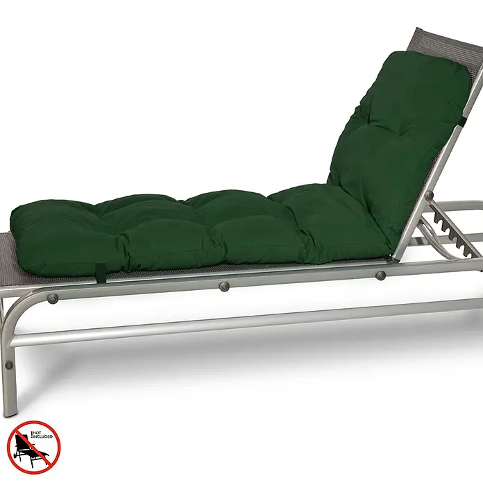 Beautissu Liegenauflage Flair RL - Rollliege, 1 Stk., Polyester, Dunkelgrün - Gestepptes dunkelgrünes Kissen für eine Gartenliege, mit segmentierter Polsterung.