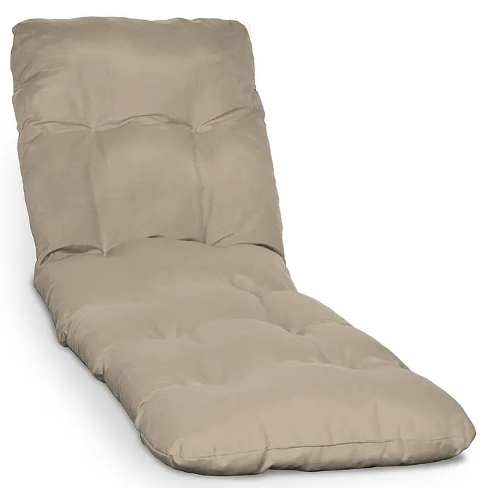 Beautissu Liegenauflage Flair RL - Rollliege, 1 Stk., Polyester, Natur - Beiges, getuftetes Chaiselongue-Kissen, weich und gepolstert für Komfort.
