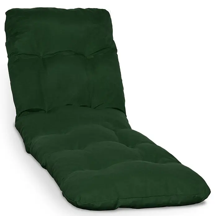 Beautissu Liegenauflage Flair RL - Rollliege, 1 Stk., Polyester, Dunkelgrün - Dunkelgrünes getuftetes Outdoor-Liegenkissen, entworfen für Komfort auf Liegestühlen.