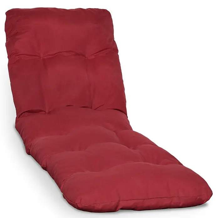 Beautissu Liegenauflage Flair RL - Rollliege, 1 Stk., L x B x H: 190 x 60 x 8 cm, Polyester, Rot - Rotes, gestepptes Polsterkissen für eine Chaiselongue.