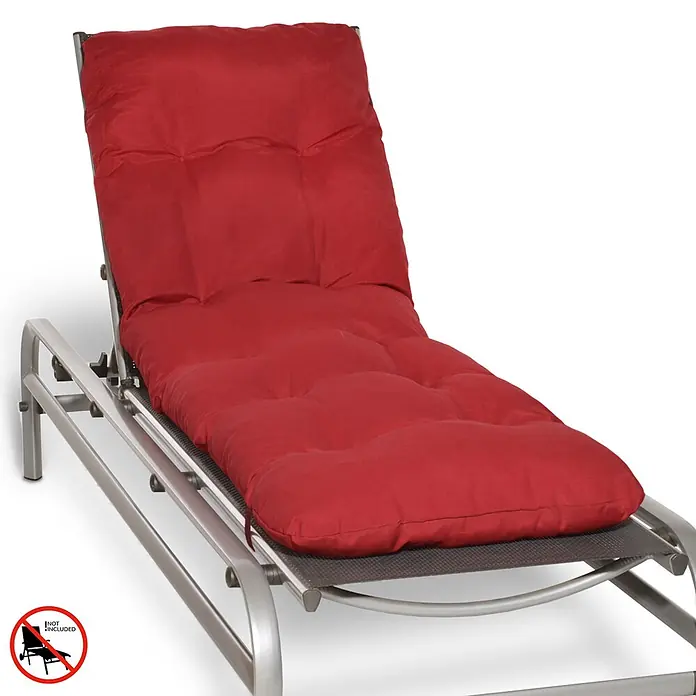 Beautissu Liegenauflage Flair RL - Rollliege, 1 Stk., L x B x H: 190 x 60 x 8 cm, Polyester, Rot - Rotes gestepptes Kissen für eine Gartenliege. Liege nicht inbegriffen.